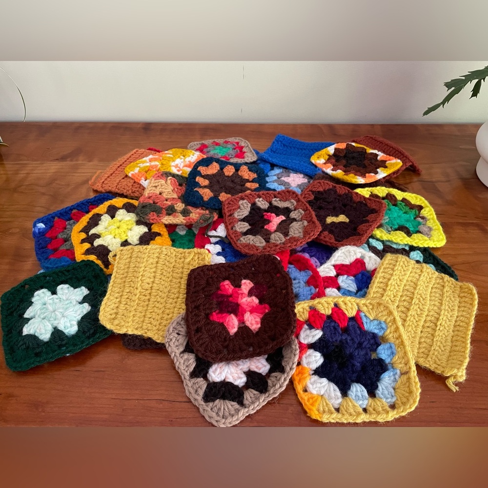 Collection of 37 VTG granny squares